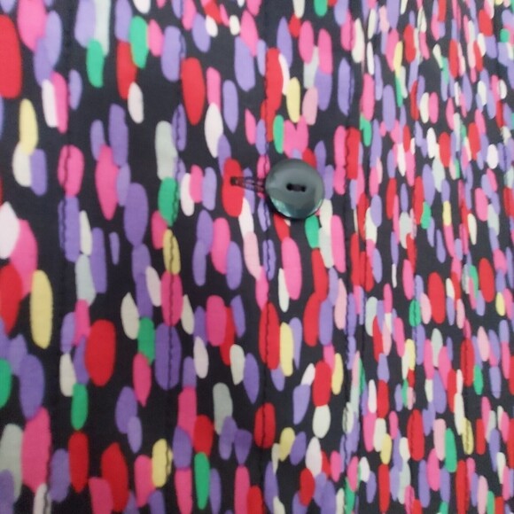 Silkland Long Coat Size 10 Lightweight Trench Lined Silk Midi Colorful Fun - Picture 2 of 7